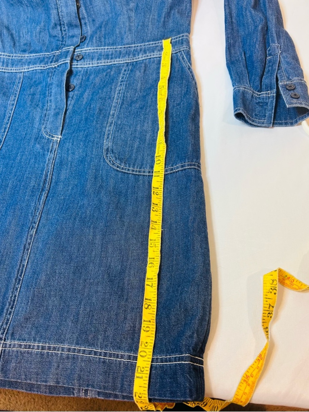 Boden Hadie Denim Chamber Shirt Dress Long Sleeve Pockets Size 12 - Picture 6 of 7